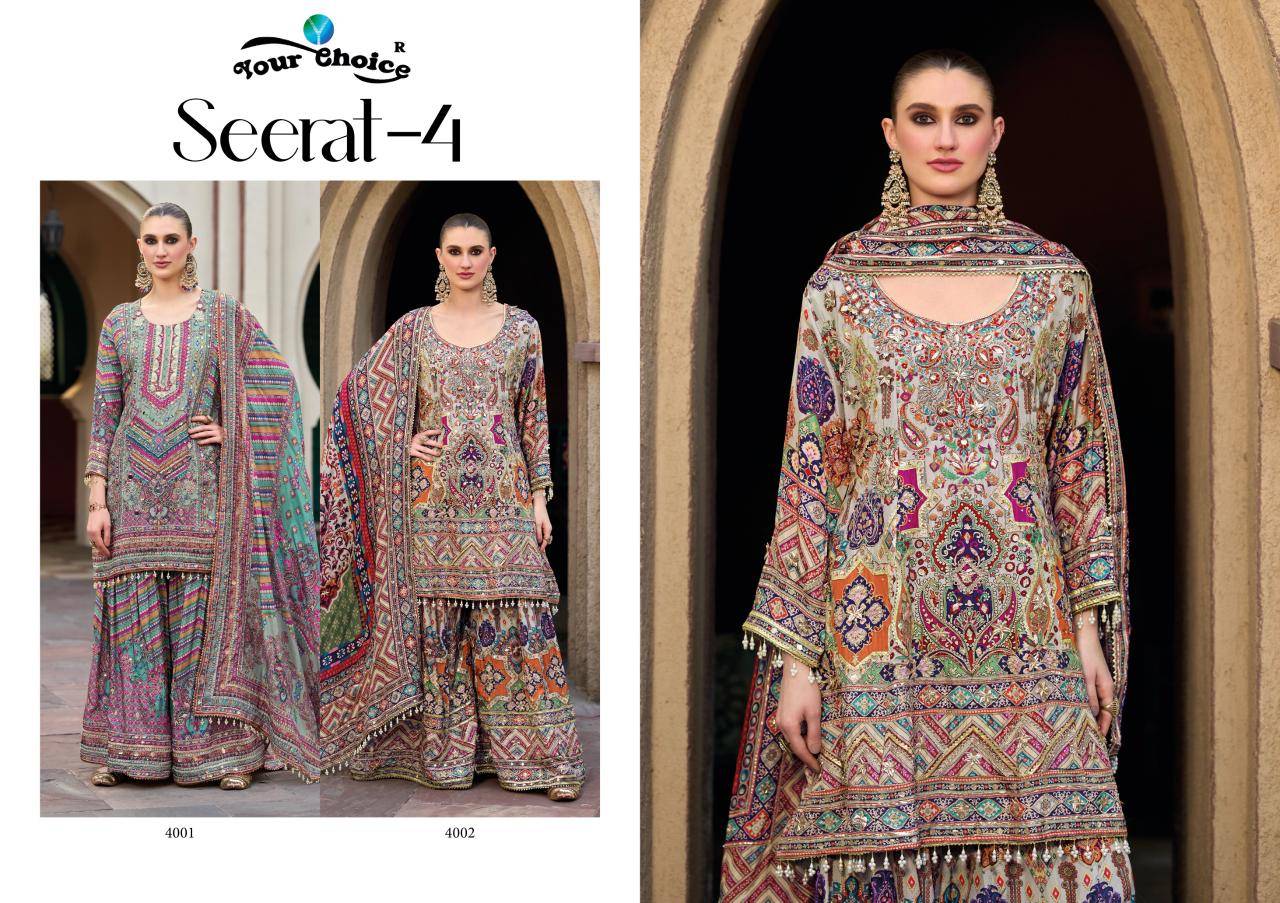 SEERAT-4 by Your choice 4901 To 4902series Designer Festive Colorful Party Wear & Occasional Wear Heavy Chinon Dresses At Wholesale Price